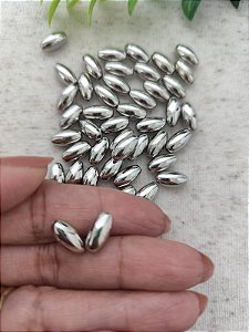 Entremeio Arroz ABS 1.2cm Níquel Free-Hipoalegênic0 (10gr - Aproximadamente 43un)