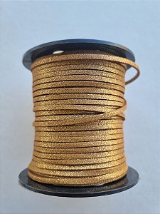 Cordão de Camurça Marrom Cintilante 2.7mm (Metro)