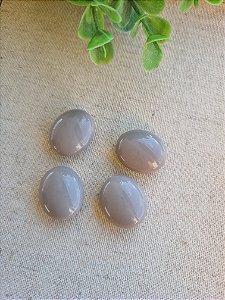 Conta de Resina Oval 25mm Cinza (4un)