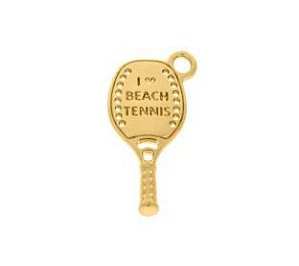 Pingente  Beach Tennis Ouro  26mm (un)