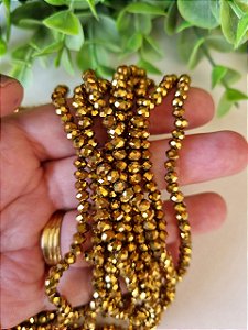 Cristal Dourado 4mm (1 Fio- Aproximadamente 120un)