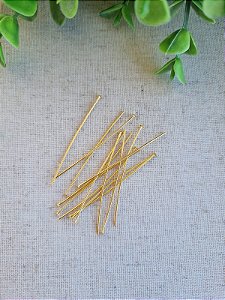 Alfinete Cabeça Chata 5cm Ouro (20un)