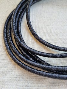 Cordão Metálico 4mm Preto (Metro)