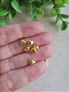 Coração Passante Pequeno ABS Ouro (10gr - Aproximadamente 110un)