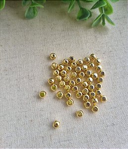 Entremeio Quadradinho Cantos Arredondados  ABS 4x4 Ouro  (10gr-Aprox. 120un)