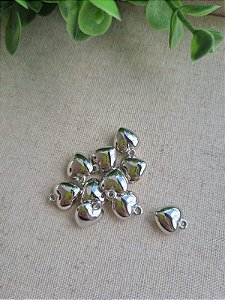 Pingente Coração 15mm ABS Níquel Free - Hipoalergênico (10un)