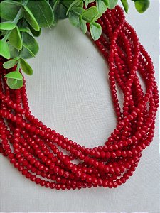 Cristal Vermelho Fechado 4mm (1 Fio- Aproximadamente 120un)