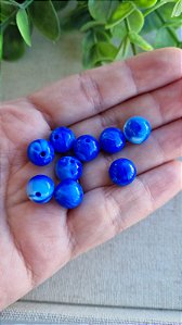 Bola Resina 10mm Azul Royal Mesclado (20gr - Aproximadamente 40un)