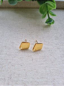 Pino de Brinco Triangular com 1 saída Ouro 12mm (Par)