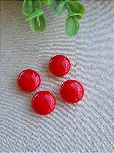 Conta de Resina Redonda 17mm Vermelho (4un)
