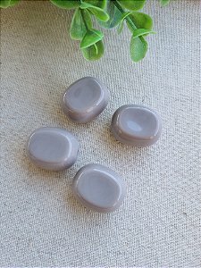Conta Resina Geométrica 22mm Cinza (4un)