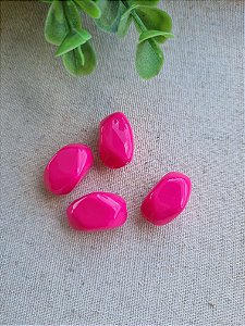 Conta de Resina Geométrica 20mm Pink (4un)