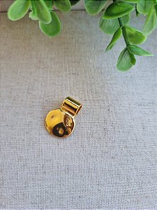 Pingente Placa Martelado 21mm Ouro (un)