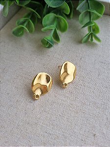 Pino de Brinco Martelado com 1 saída Ouro 20mm (Par)