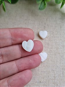 Madrepérola Coração 10mm Furo Passante  (5un)