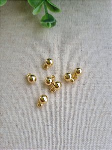 Pingente Bolinha 6mm ABS Ouro (20un)