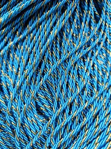 Fio Marroquino Azul com Dourado 3mm (mt)