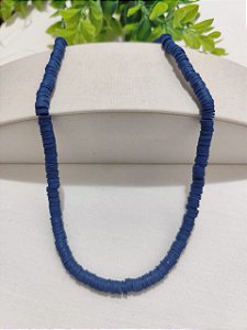 Disco de Fimo Emborrachado 6mm Azul (1 fio -Aproximadamente 400un)