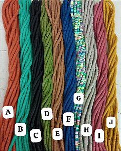 Disco de Fimo Emborrachado 6mm Verde (1 fio -Aproximadamente 400un)
