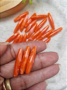 Conta de Resina Arroz Laranja Mesclada 18mm  (20gr - Aprox. 22un)