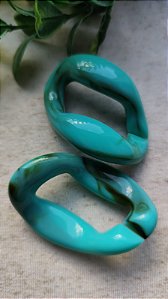 Elo de Resina Turquesa Mesclado 50mm (2un)