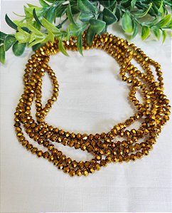 Cristal Dourado 6mm (1 Fio - Aproximadamente 86un)