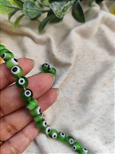 Olho Grego Murano Verde 6mm (5 un)