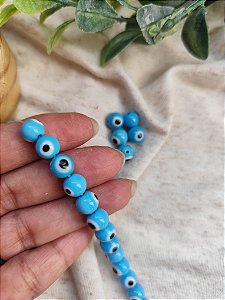Olho Grego Murano Azul Claro 6mm (5 un)