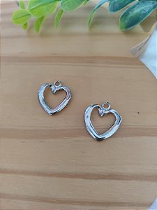 Pingente Coração Vazado 20mm Níquel (UN)
