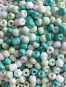 Miçanga Chinesa nº 6 Colorida com Verde 4.1mm (20gr)