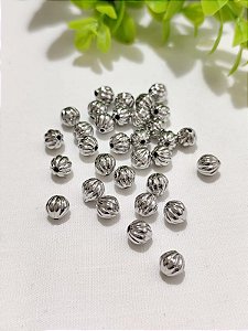 Pitanga ABS 8mm Níquel Furo Passante (10gr - Aproximadamente 44un)