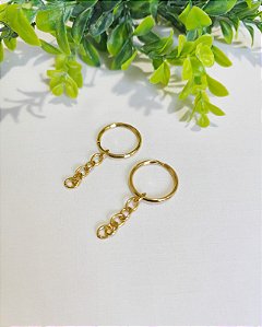 Argola para Chaveiro com Corrente Ouro 25mm