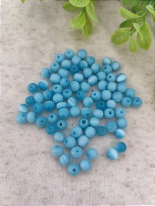 Bola Olho de Gato 6mm Azul Claro (10gr-Aproximadamente 48un)