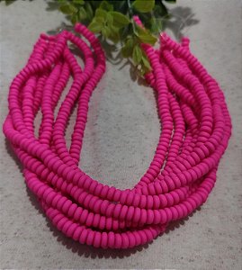 Disco de Fimo Emborrachado 8mm Pink (1 Fio-Aproximadamente 120un)