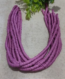 Disco de Fimo Emborrachado 6mm Lavanda (1 fio -Aproximadamente 400un)