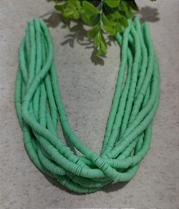 Disco de Fimo Emborrachado 6mm Verde Claro (1 fio -Aproximadamente 400un)