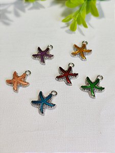 Pingente Estrela do Mar Resinada Níquel (Cores Sortidas)