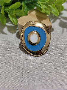 Pingente Olho Grego Resinado Azul com branco (un)