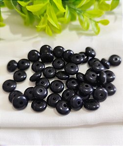 Conta de Resina Disco 8mm Preto (10un)