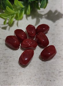 Conta de Resina Geométrica 20mm Marsala (4un)