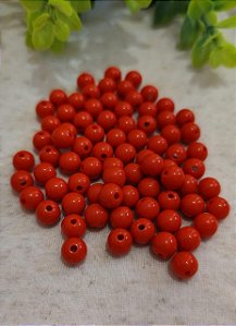 Bola Resina 8mm  Coral (20gr - Aproximadamente 70un)