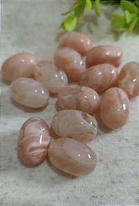 Conta de Resina Oval 24mm Rosa Claro Mesclado (4un)