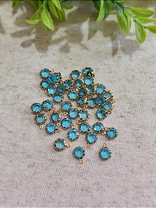 Pingente Zircônia Turmalina 6mm Ouro (5un)