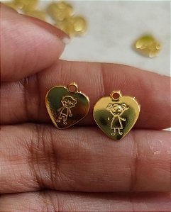 Pingente Coração Menino Ouro (un)