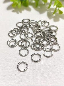 Argola ABS 10mm Níquel, sem abertura (10un)