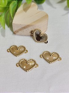 Entremeio Coração 17mm Ouro (un)
