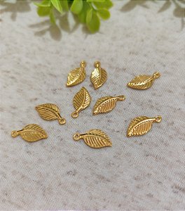 Pingente Folha 15mm Ouro (un)