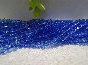 Cristal Azul Médio Translúcido 4mm (1 fio - 120un)