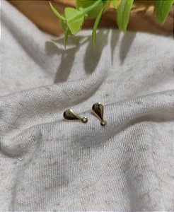 Pino de Brinco Gota 5mm com 1 saída Ouro (Par)