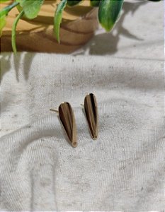 Pino de Brinco Oval com 1 saída Ouro (Par)